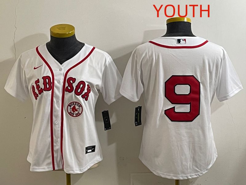 Youth Boston Red Sox #9 No Name White Game 2025 Nike MLB Jersey style 6